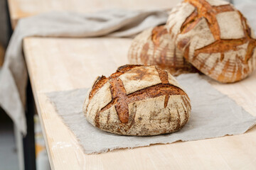 Homemade Italian bread on the table