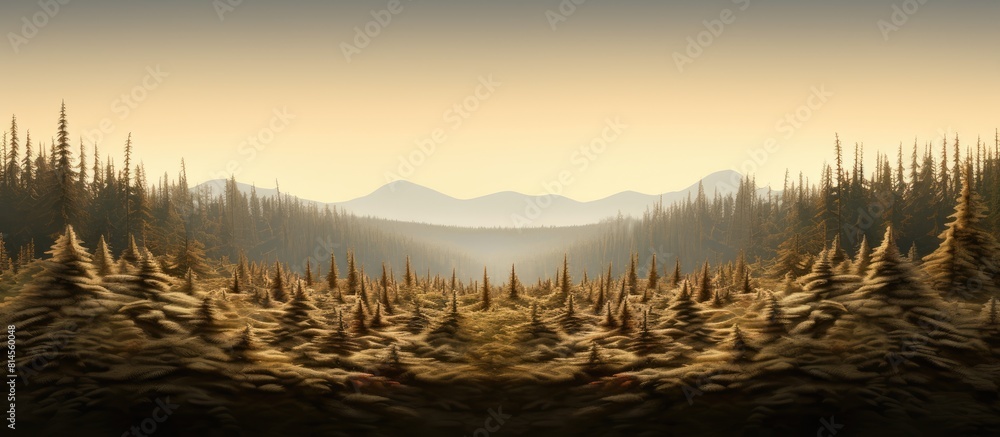 Aufkleber A sunny spruce forest with a big anthill suitable as a copy space image