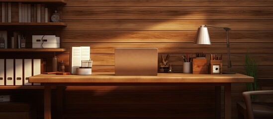 A doctor s desk made of wood featuring ample space for displaying images or text