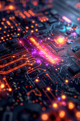 Obraz premium Abstract digital technology background. Concept of innovation future data, system board