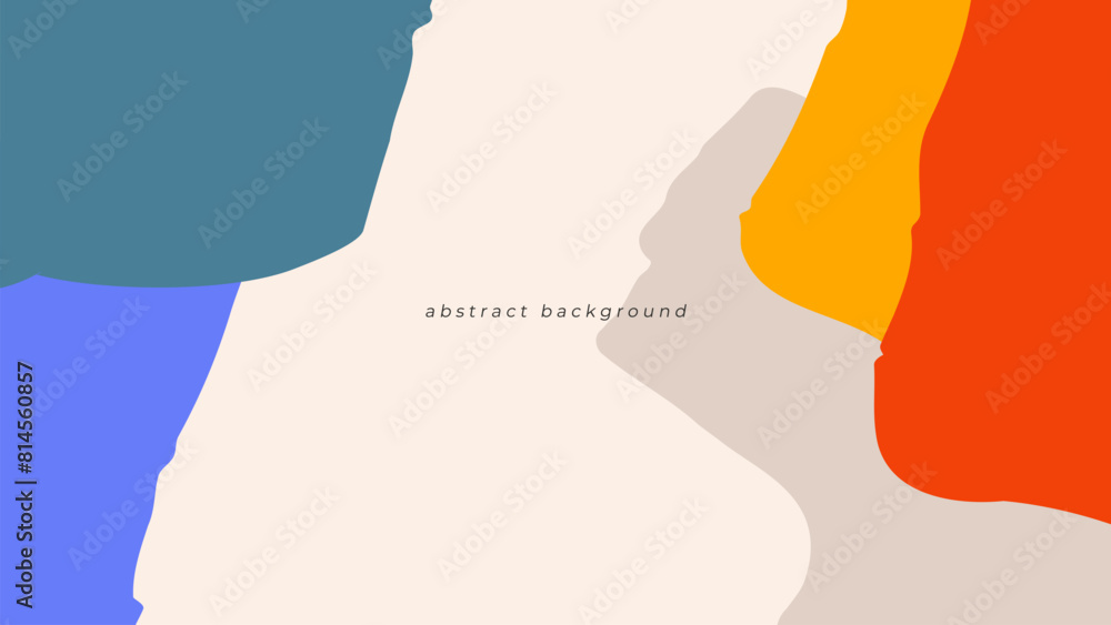 Fototapete Abstract background with various color hand drawn dynamic shapes for creative graphic design. Vector illustration.