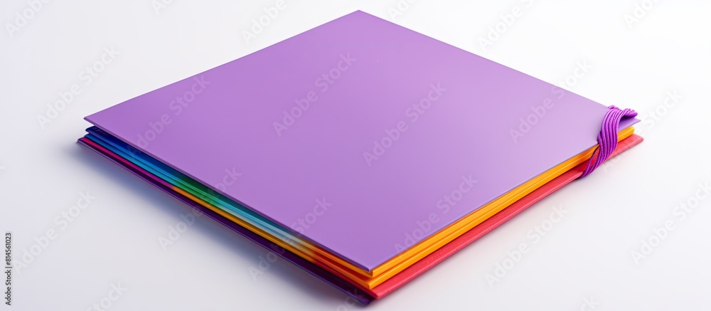 Poster colorful notebook on a white background with plenty of copy space for images