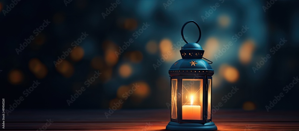 Poster a lit candle inside a lantern provides a cozy and ambient glow the lantern has a handle and the imag
