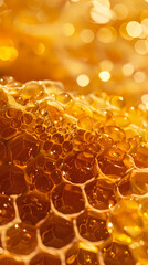 Orange honeycomb closeup