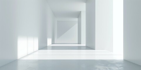 Fototapeta premium Empty room with white walls and floor