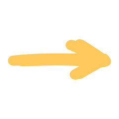Yellow Marker Arrow Doodle Arrow Hand Drawn Arrow Ink Arrow Element Design