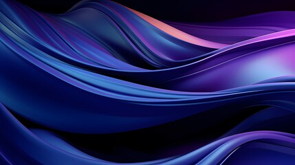 Fototapeta premium Digital technology blue and purple abstract wave poster PPT background