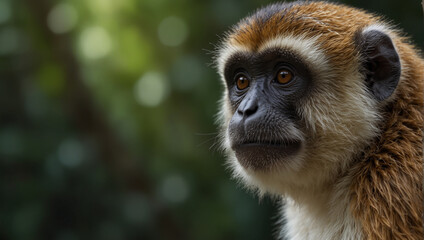 Obraz premium Pitheciidae monkey in jungle 