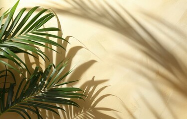 Palm Tree Casts Shadow on Wall