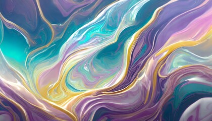 Fototapeta premium Abstract liquid holographic purple background