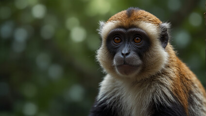 Obraz premium Pitheciidae monkey in jungle 