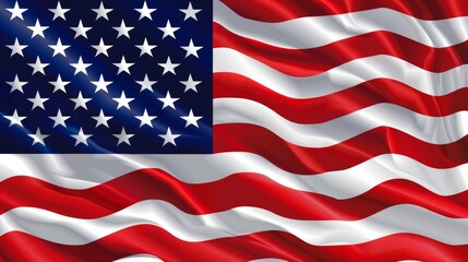 Obraz premium Vibrant close-up view of the American flag, symbolizing freedom and patriotism