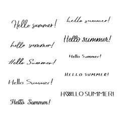 Variety of Hello Summer Greetings in Different Handwritten and Typed Fonts