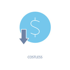 costless concept line icon. Simple element illustration. costless concept outline symbol design.