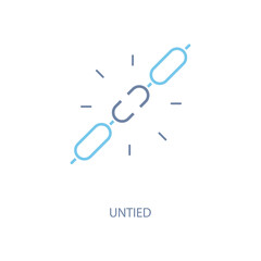 untied concept line icon. Simple element illustration. untied concept outline symbol design.