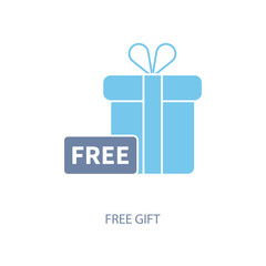 free gift concept line icon. Simple element illustration. free gift concept outline symbol design.