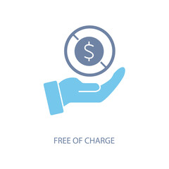 free of charge concept line icon. Simple element illustration. free of charge concept outline symbol design.