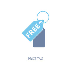 price tag concept line icon. Simple element illustration. price tag concept outline symbol design.