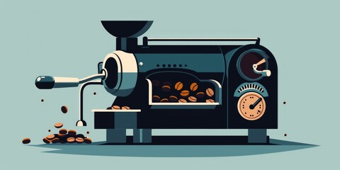 A coffee grinder with spilled coffee beans. Perfect for coffee shop advertisements