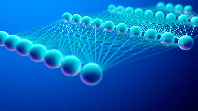 AI neural network topology, conceptual illustration