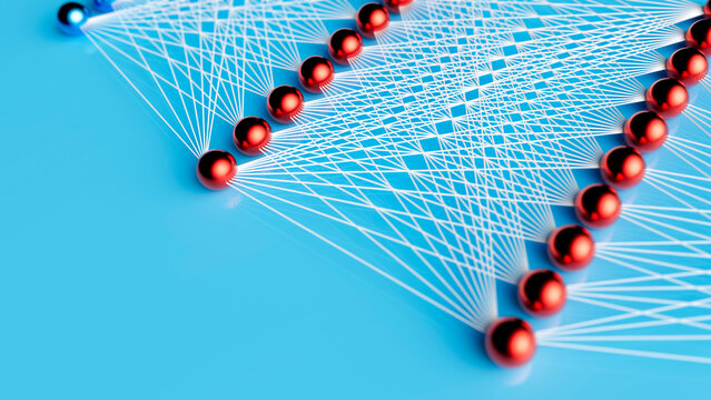 AI neural network layers, conceptual illustration