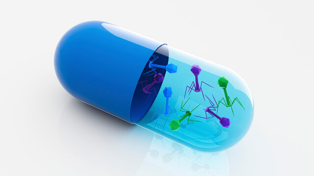 Therapeutic bacteriophages, conceptual illustration