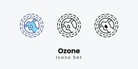 Ozone Icons thin line and glyph vector icon stock illustration 