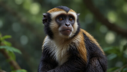 Obraz premium Pitheciidae monkey in jungle 