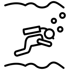 Scuba Diving Outline Icon