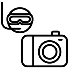 Underwater Photography Outline Icon