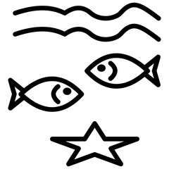 Sea Life Outline Icon