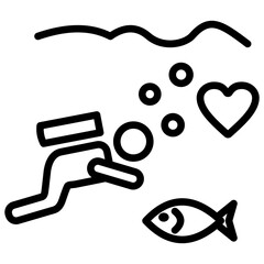 Recreational Dive Outline Icon