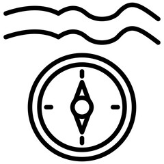 Underwater Navigation Outline Icon