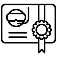 Dive Certificate Outline Icon