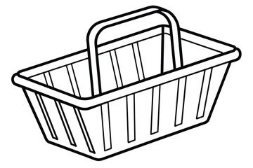 Picnic basket icon in outline style vector design