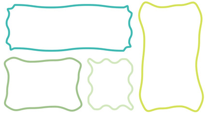 Cute memo of colorful Crayon drawn line out speech bubbles. Hand drawn doodle lettering quote frame for text. Set of variety shape sticker. Thinking and chat box. Line speech cloud. Cloud, Box, Blank