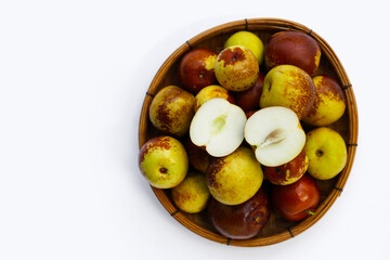 Fresh jujube fruit on white background