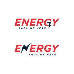Energy electrical sign Text based wordmark logo design vector template