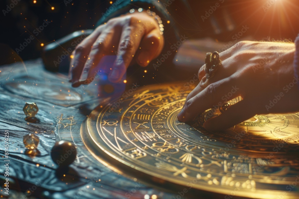 Poster close up of a person touching a clock. suitable for time management concepts