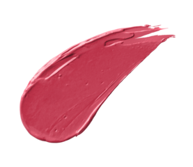 Swatch of pink lipstick isolated on white background