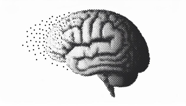 Human Brain in halftone dot pattern
