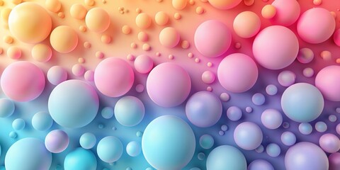 Pastel Colored 3D Spheres arranged to create a Multicolored abstract background.