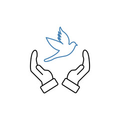 freedom concept line icon. Simple element illustration. freedom concept outline symbol design.