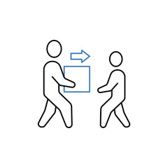 give for free concept line icon. Simple element illustration. give for free concept outline symbol design.