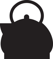 Obraz premium Black silhouette of a teapot for tea or coffee. Template for menu, cards or posters.