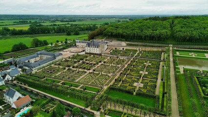 drone photo Villandry castle france Europe