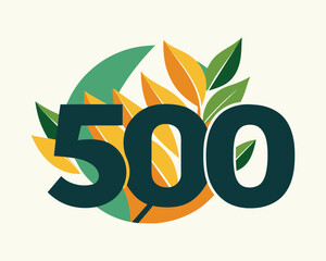 Leaf Number 500 vector illustration