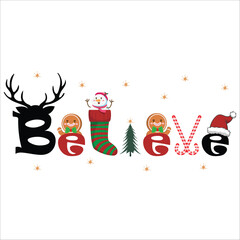 believe vector design for Christmas
