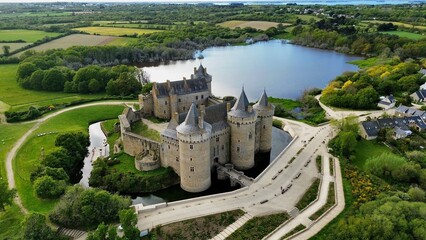 drone photo Suscinio castle France Europe © clemMTravel
