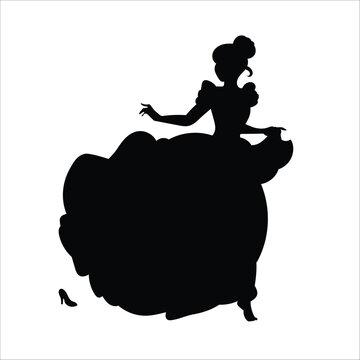 cinderella silhouette vector 